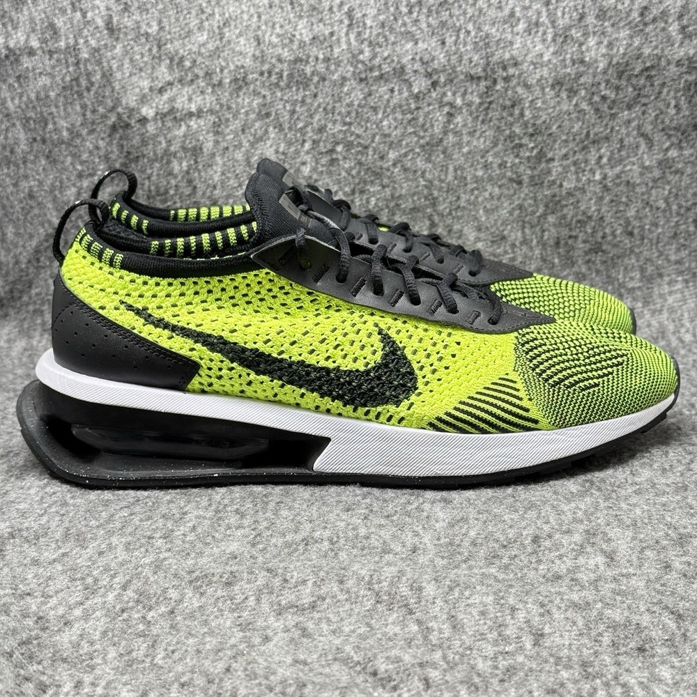 Nike Air Max Flyknit Racer Women's 9.5 Volt Black White DM9073-700 Sneaker
